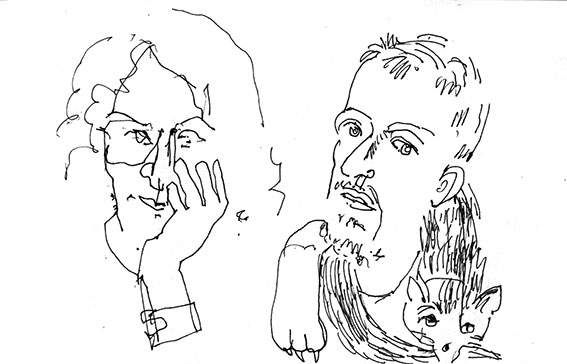 Bernhard und Tim, Zeichnung,2020